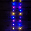 50 LED 2.5m Premier MicroBrights Indoor Outdoor Christmas Multi Function Battery Operated Lights with Timer on Pin Wire in Rainbow