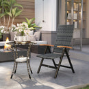 Outsunny Outdoor Folding Rattan Chair, Dining Chair