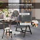 Outsunny Outdoor Folding Rattan Chair, Dining Chair