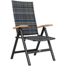 Outsunny Outdoor Folding Rattan Chair, Dining Chair