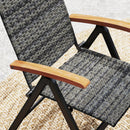 Outsunny Outdoor Folding Rattan Chair, Dining Chair