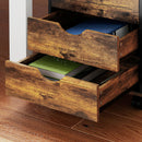 HOMCOM Filing Cabinet with 5 Drawers, Under Desk Drawer, Rustic Brown