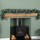 1.8m (6ft) New Jersey Christmas Garland With Red Berries Pinecones & Snow Tipped PVC Branches
