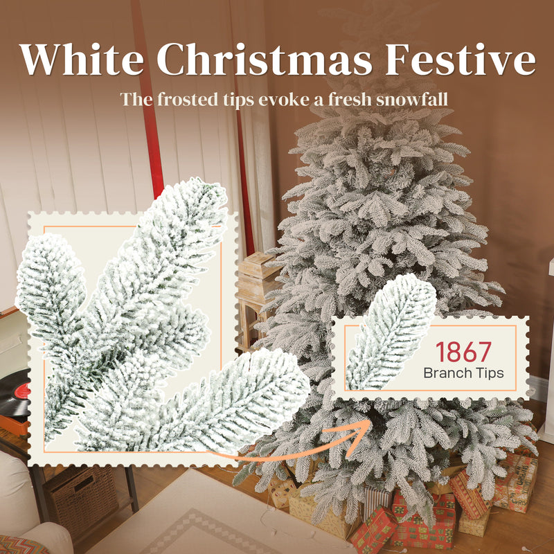 HOMCOM Artificial Christmas Tree Hinged Xmas Tree