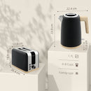 HOMCOM 1.7L Electric Fast Boil Kettle And 2 Slice Toaster Set