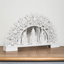 45cm Battery Operated White Wooden Snowflake Arch & Christmas Trees with 10 Warm White LEDs