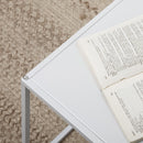 HOMCOM Nesting Coffee Table Set of 2, Nest of Tables with Steel Frame, White