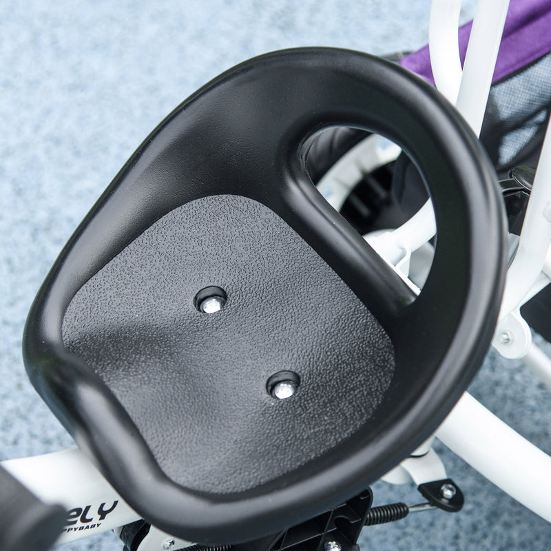 HOMCOM 6 in 1 Kids Purple Trike, Stroller with Parent Handle
