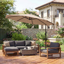 Outsunny 3 M Cantilever Parasol, Offset Umbrella With Cover And Wind Ropes