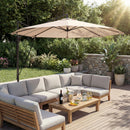 Outsunny 3 M Cantilever Parasol, Offset Umbrella With Cover And Wind Ropes