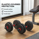 HOMCOM 15 kg Adjustable 2 in 1 Barbell Dumbbells Weight Set for Body Fitness