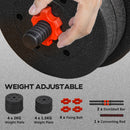 HOMCOM 15 kg Adjustable 2 in 1 Barbell Dumbbells Weight Set for Body Fitness
