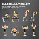 HOMCOM 15 kg Adjustable 2 in 1 Barbell Dumbbells Weight Set for Body Fitness