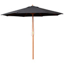 Samuel Alexander 2.7m Outdoor Wooden Garden Parasol Sun Shade with Carry Bag in Black