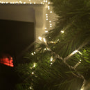 1000 LED 25m Indoor Outdoor Christmas Multi Function Mains Operated String Lights with Timer & Clear Cable in Warm White
