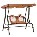 Outsunny 2 Seater Children's  Garden Swing Seat Monkey Pattern - Brown