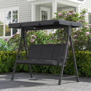 Outsunny 3 Seater Garden Swing Seat With Adjustable Canopy And Cushion