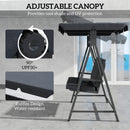 Outsunny 3 Seater Garden Swing Seat With Adjustable Canopy And Cushion