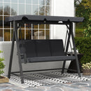 Outsunny 3 Seater Garden Swing Seat With Adjustable Canopy And Cushion