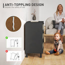 HOMCOM 3 Drawer Cabinet Storage Cupboard Sideboard Organiser, Black