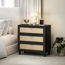 HOMCOM 3 Drawer Cabinet Storage Cupboard Sideboard Organiser, Black