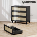 HOMCOM 3 Drawer Cabinet Storage Cupboard Sideboard Organiser, Black