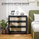 HOMCOM 3 Drawer Cabinet Storage Cupboard Sideboard Organiser, Black