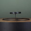 25cm Black Round Metal Pillar Candle Ring Holder
