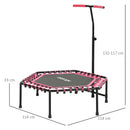 SPORTNOW 45" Fitness Trampoline with Adjustable Handle LED Lights
