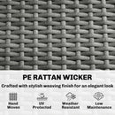 Outsunny Rattan Garden Sofa With Cushioned Wide Seats Dark Grey