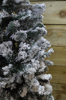 5.5ft (1.7m) Premier Snow Flocked Spruce Pine Slim Christmas Tree in Green