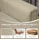 HOMCOM 3 Seater Sofa, Modern Fabric Couch with Channel Tufted