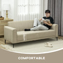 HOMCOM 3 Seater Sofa, Modern Fabric Couch with Channel Tufted