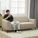 HOMCOM 3 Seater Sofa, Modern Fabric Couch with Channel Tufted