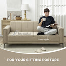 HOMCOM 3 Seater Sofa, Modern Fabric Couch with Channel Tufted