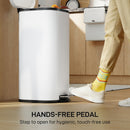 HOMCOM 30L Kitchen Bin, Pedal Bin with Lid, Removable Inner Bucket, Cream