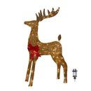 95cm Light up Gold Glitter Twist Christmas Reindeer with 94 Warm White LEDs