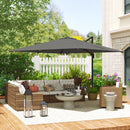 Outsunny 3 X 3 M Cantilever Parasol, Square Patio Umbrella With Crank Handle