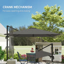Outsunny 3 X 3 M Cantilever Parasol, Square Patio Umbrella With Crank Handle