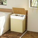 HOMCOM 100L Laundry Basket With Lid, Washing Basket For Bathroom