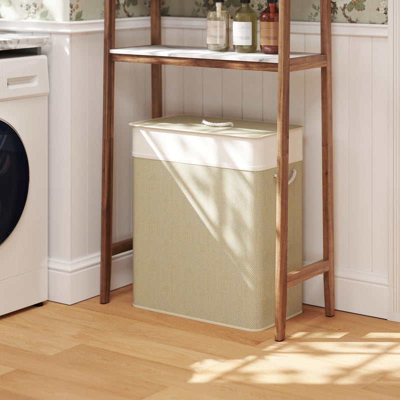 HOMCOM 100L Laundry Basket With Lid, Washing Basket For Bathroom