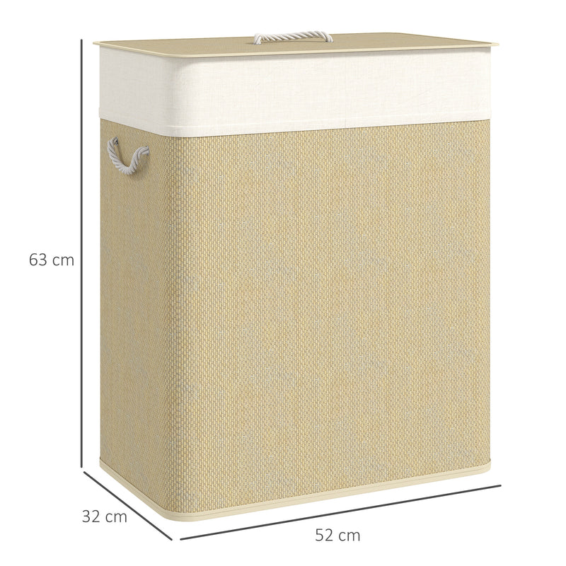 HOMCOM 100L Laundry Basket With Lid, Washing Basket For Bathroom