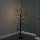 6ft (1.8m) Light up Black Christmas Twig Tree with Red Berries & Warm White LEDs