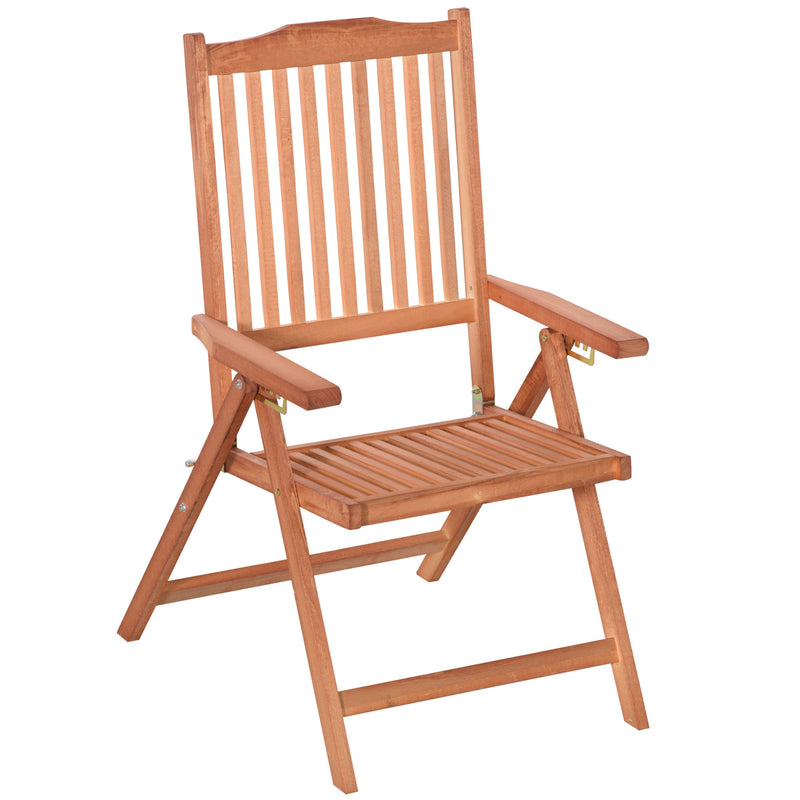 Outsunny  Wooden Garden Dining Chair- Red Brown