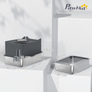 PawHut Stainless Steel Cat Litter Box, Enclosed Metal Litter Tray, Dark Grey