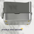 PawHut Stainless Steel Cat Litter Box, Enclosed Metal Litter Tray, Dark Grey