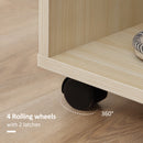 HOMCOM Rolling Open Wardrobe Hanging Rail Storage Shelves for Clothes