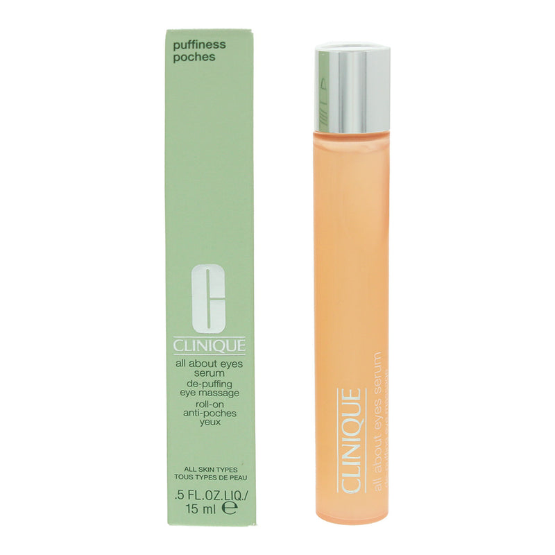 Clinique  All About Eyes De-Puffing Eye Massage Roll On Eye Serum 15ml
