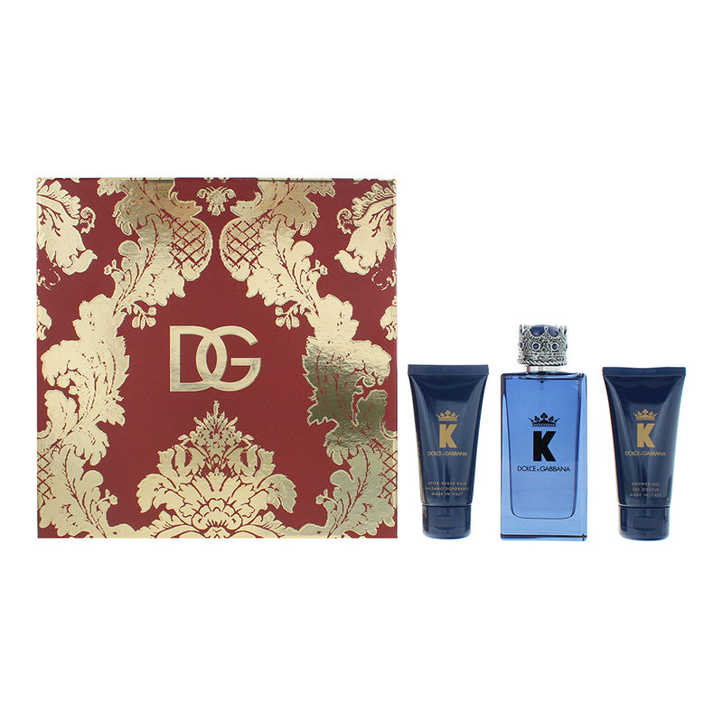 Dolce & Gabbana K 3 Piece Gift Set: Eau de Parfum 100ml - Aftershave Balm 50ml -