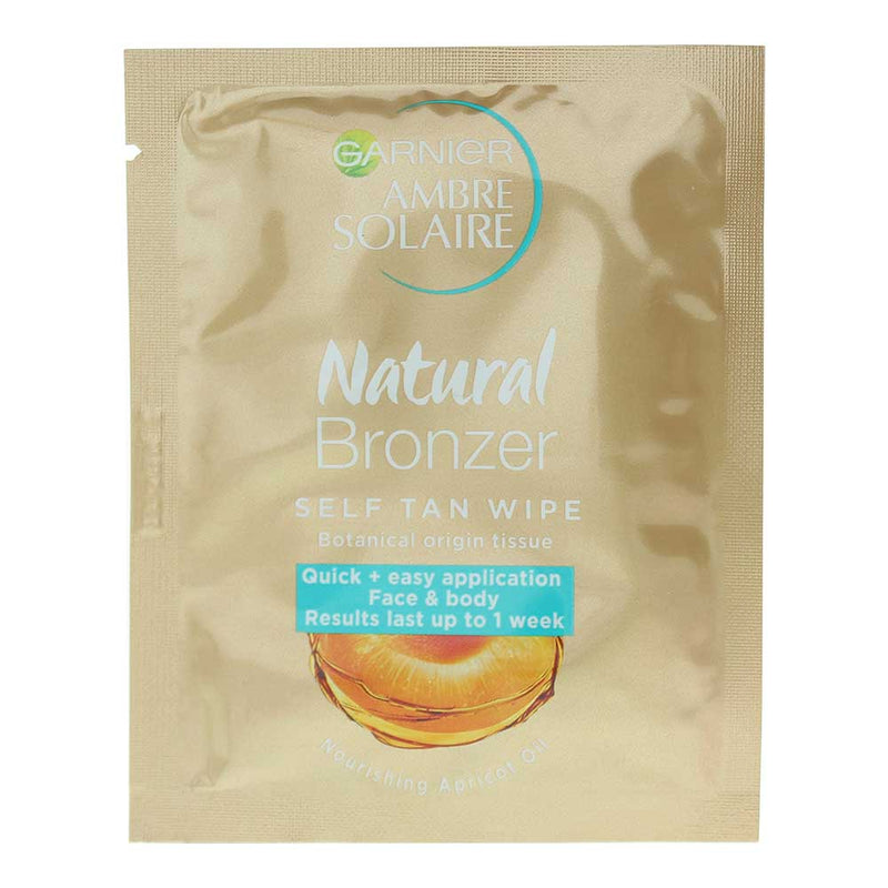 Garnier Ambre Solaire Natural Bronzer Self Tan Wipe 6.1ml